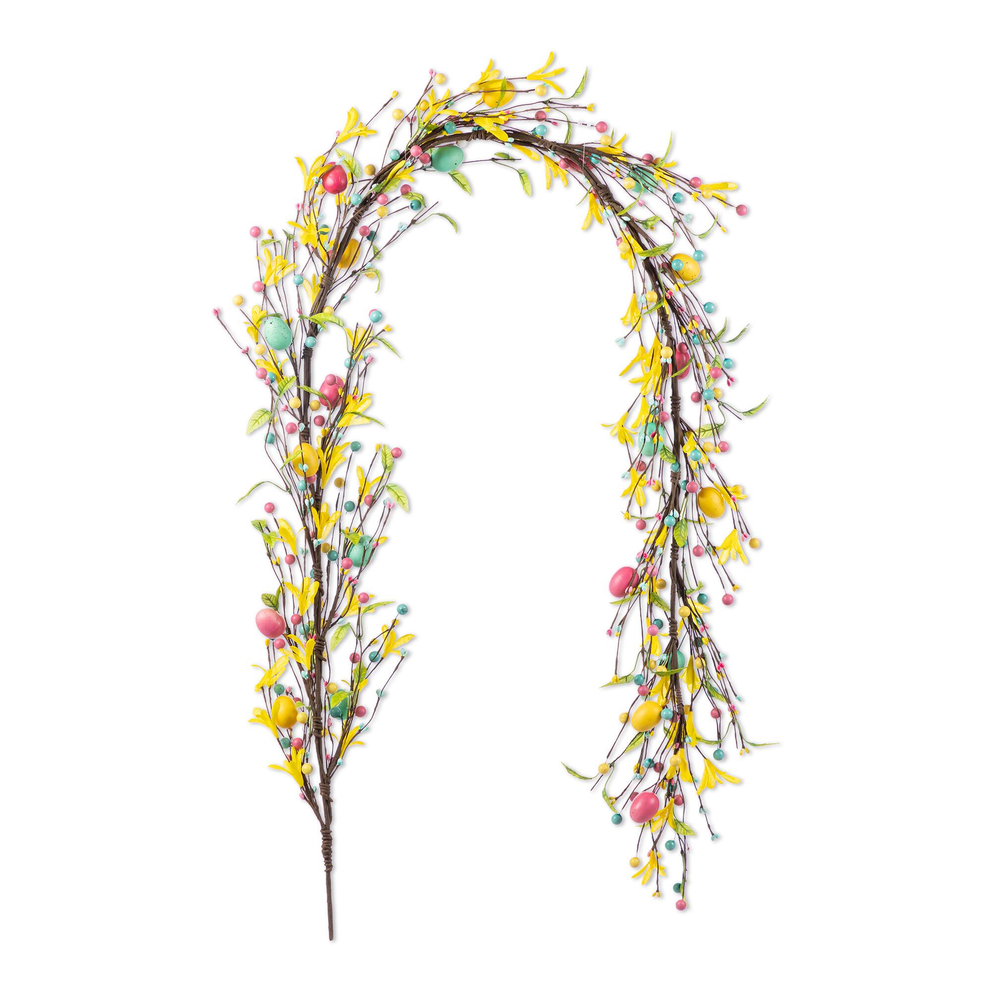 Glitzhome® 6ft Easter Egg & Flower Garland